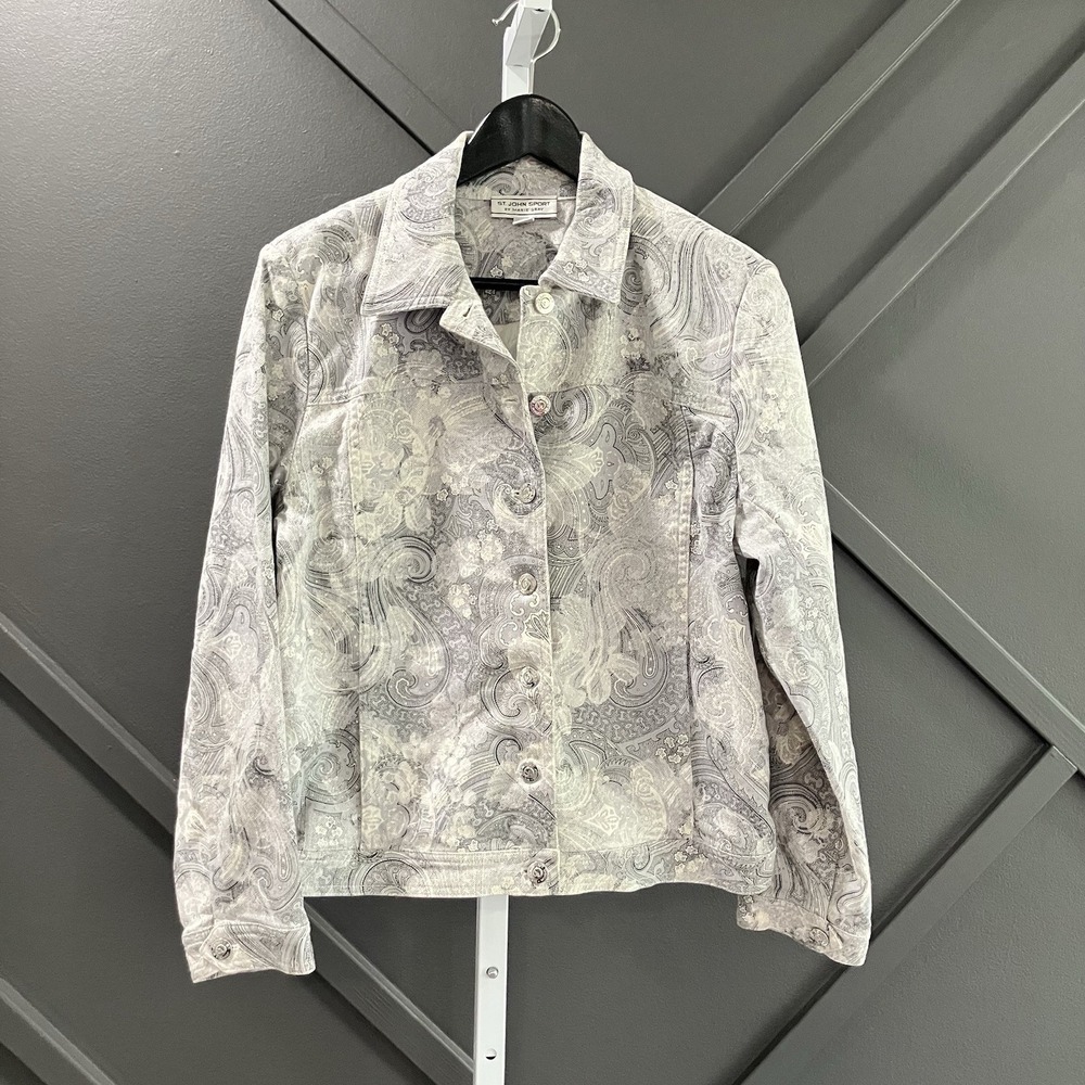 St. John Sport by Marie Gray Paisley Print Jacket USA Women's Medium